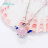 Love Egg Heart Angel Pendant Necklace 925 Sterling Silver