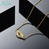Lips Pendant Necklace 925 Silver Gold Cubic Zirconia Chain