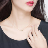 Lips Pendant Necklace 925 Silver Gold Cubic Zirconia Chain