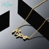 Sterling Silver Hope Letter Pendant Necklace with Zirconia Gold Chain