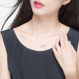 Sterling Silver Hope Letter Pendant Necklace with Zirconia Gold Chain