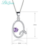 Letter Pendant Necklace 0.93ct Gemstones 925 Sterling Silver Women