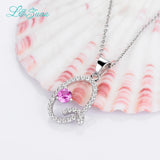 Letter Pendant Necklace 0.93ct Gemstones 925 Sterling Silver Women