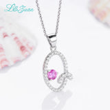 Letter Pendant Necklace 0.93ct Gemstones 925 Sterling Silver Women