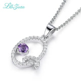 Letter Pendant Necklace 0.93ct Gemstones 925 Sterling Silver Women
