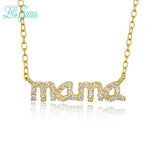 S925 Mama CZ Pendant Necklace Gold-Color
