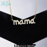 S925 Mama CZ Pendant Necklace Gold-Color
