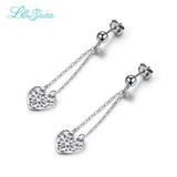 Heart Shaped Sterling Silver Drop Earrings