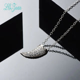 S925 Silver Rhinoceros Horns Pendant Necklace with Zirconia