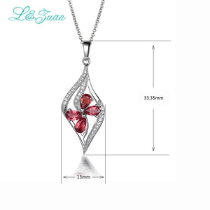 1.33ct Garnet Pendant Necklace 925 Sterling Silver Fine Jewelry