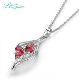 1.33ct Garnet Pendant Necklace 925 Sterling Silver Fine Jewelry