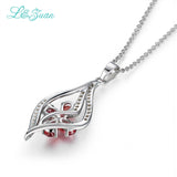 1.33ct Garnet Pendant Necklace 925 Sterling Silver Fine Jewelry