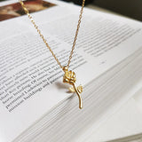 925 Sterling Silver Rose Flower Pendant Choker Necklace Jewelry