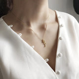 925 Sterling Silver Rose Flower Pendant Choker Necklace Jewelry