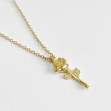 925 Sterling Silver Rose Flower Pendant Choker Necklace Jewelry