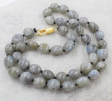 Labradorite Necklace Baroque 8-10mm Beads 17 Inch Natural Woman