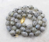 Labradorite Necklace Baroque 8-10mm Beads 17 Inch Natural Woman