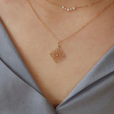 925 Sterling Silver Necklace with Zircon Pendant