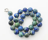 Lapis Lazuli Malachite Round Green 10/12/14mm Necklace Beads Nature 17in