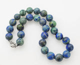 Lapis Lazuli Malachite Round Green 10/12/14mm Necklace Beads Nature 17in