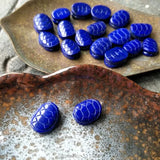 Lapis Lazuli Flat Carved 14x11mm Necklace Beads DIY Nature Woman