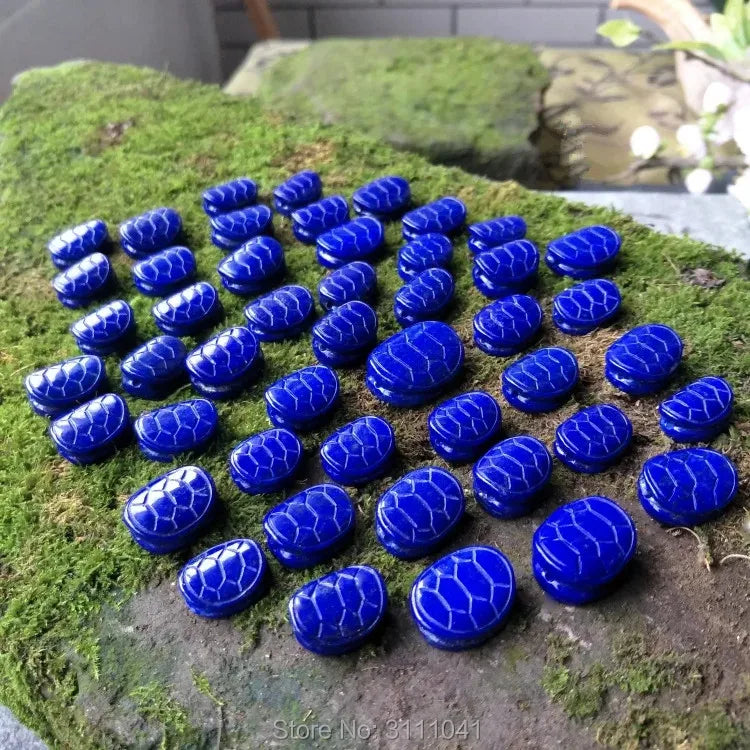 Lapis Lazuli Flat Carved 14x11mm Necklace Beads DIY Nature Woman