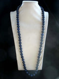 Lapis Lazuli Round 10mm 12mm Necklace 30in Beads Natural Woman