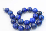 Lapis Lazuli Round Bead Necklace 18 Inch