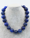 Lapis Lazuli Round Bead Necklace 18 Inch