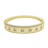 Wide Band CZ Bangle Bracelet - Custom Engrave - Punk Jewelry