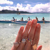 Rainbow CZ Snake Shape Ring for Women
