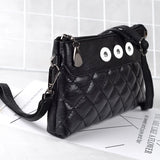 Lattice PU Leather 18mm Snap Button Bag for Women Girls
