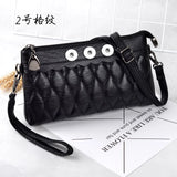 Lattice PU Leather 18mm Snap Button Bag for Women Girls