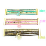 Bohemian Leather Bracelet with Crystal Charm - Christmas Women's Jewelry