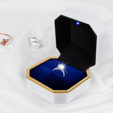 Velvet LED Jewelry Box for Proposal Engagement Wedding