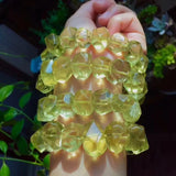 Lemon Quartz Faceted Baroque Bracelet 7.5inch