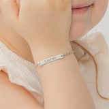 Child ID Stainless Bracelet Kids Nameplate Bangles