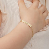 Child ID Stainless Bracelet Kids Nameplate Bangles