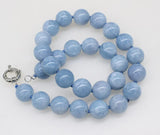 Light Jade Round Beads 12mm 14mm Necklace 17 Inch
