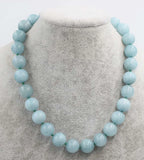 Light Jade Round Beads 12mm 14mm Necklace 17 Inch