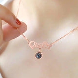 Personalized Lily Projection Necklace with Custom Photos - Women's Necklace
