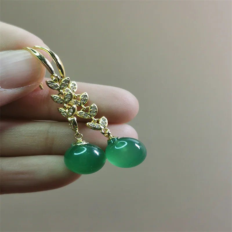 Jade Jewelry Set - Necklace, Bracelet, Earrings