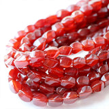 Red Agate 12x8mm Wave Faceted Loose Beads 14inch