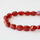 Red Agate 12x8mm Wave Faceted Loose Beads 14inch