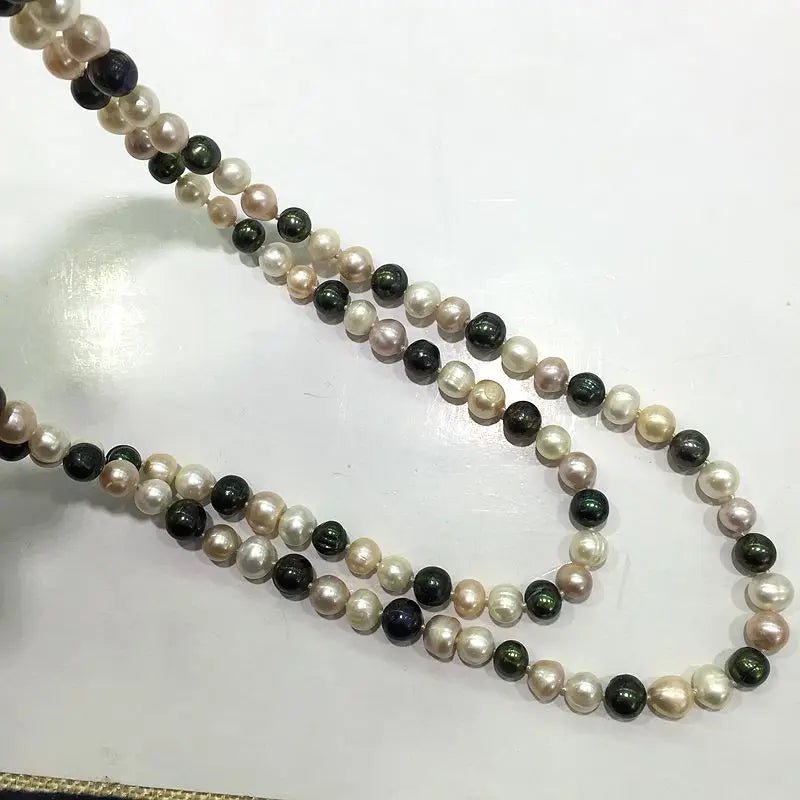 Long Pink Peacock Pearl Necklace for Sweater