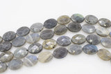 Labradorite Flat Oval Faceted Rainbow Loose Beads 15*20mm DIY Jewelry Making