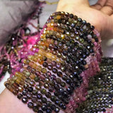 7A RED Tourmaline 4-4.5mm Faceted Loose Beads 14" for Jewelry