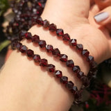 Red Garnet 6mm Faceted Loose Beads 15-inch for Jewelry Making