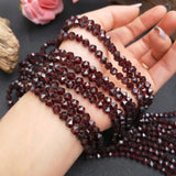 Red Garnet 6mm Faceted Loose Beads 15-inch for Jewelry Making