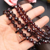 Red Garnet 6mm Faceted Loose Beads 15-inch for Jewelry Making